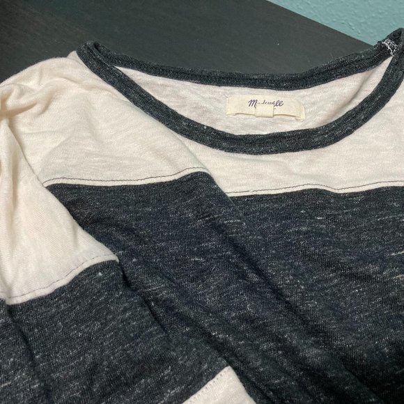 LAST CHANCE - Donating 5/25 Madewell Front Runner 3/4 Sleeve Linen Tee - Picture 3 of 4